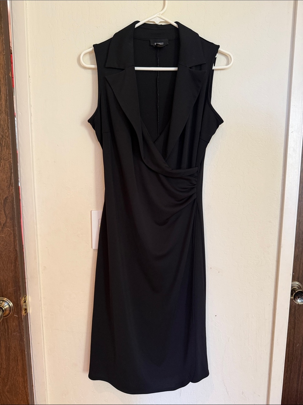 Express Black Sleeveless Drape-Front Dress
